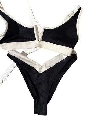 PacSun Black and White Contrast V-Notch Bikini